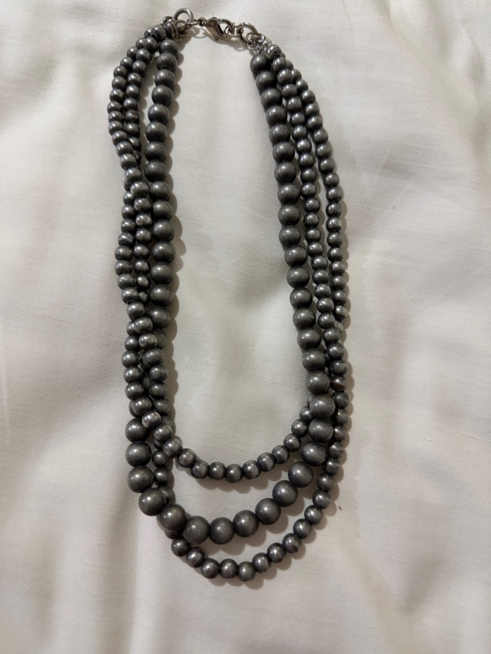 Multi-Strand Gunmetal Bead Necklace - Women Jewelry